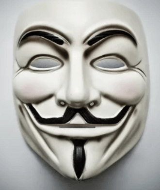 Theopetra has used the Anonymous/V for Vendetta mask in its marketing